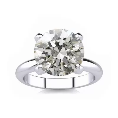 4.23 Carat Round Cut Diamond Platinum Solitaire Engagement Ring HI Color SI2-I1 Clarity,  by SuperJeweler