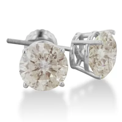 4 Carat GIANT Round Cut Diamond Stud Earrings in 14K White Gold (2 g) by SuperJeweler