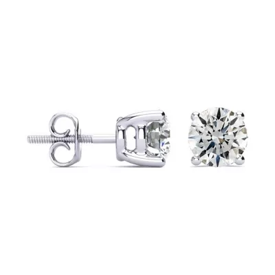 1 3/4 Carat Round Diamond Stud Earrings Set in 14k White Gold,  by SuperJeweler