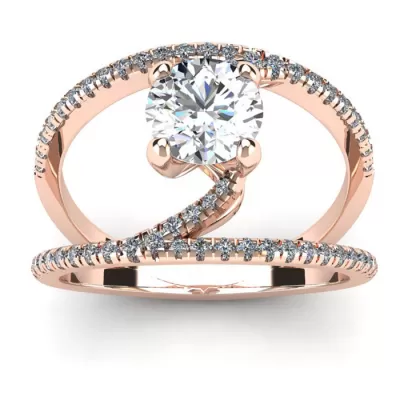 1.50 Carat Open Band Engagement Ring in 14K Rose Gold (4.6 g),  by SuperJeweler