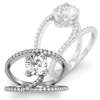 1.50 Carat Open Band Engagement Ring in 14K White Gold (4.6 g),  by SuperJeweler