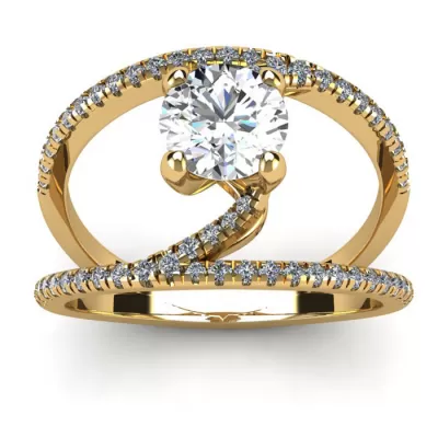 1.50 Carat Open Band Engagement Ring in 14K Yellow Gold (4.6 g),  by SuperJeweler