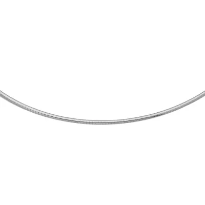 14K White Gold (6.6 g) 2.0 mm 16 Inch Round Omega Chain Necklace by SuperJeweler