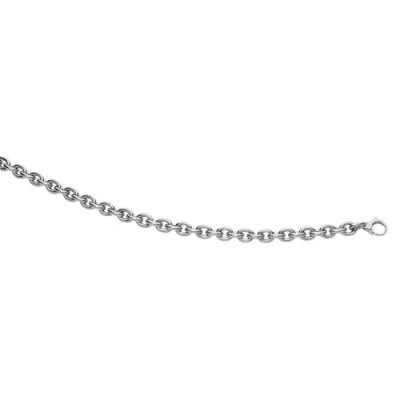 14K White Gold (7.4 g) 7.5 Inch Single Oval Cable Chain Link Bracelet by SuperJeweler
