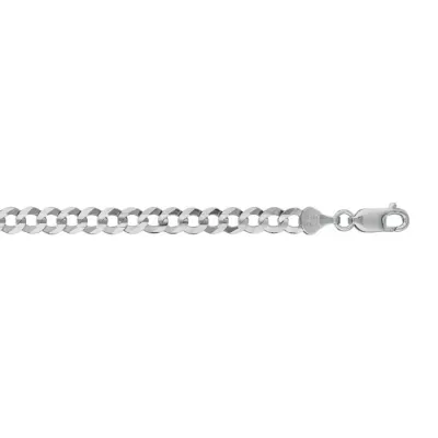 14K White Gold (7.6 g) 5.70mm 8.5 Inch Comfort Curb Chain Bracelet by SuperJeweler
