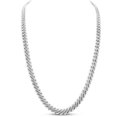 14K White Gold (9.6 g) 5.80mm 30 Inch Miami Cuban Chain Necklace by SuperJeweler