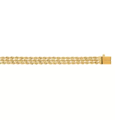14K Yellow Gold (0.9 g) 6.0mm 8 Inch Multi Line Rope Chain Bracelet by SuperJeweler