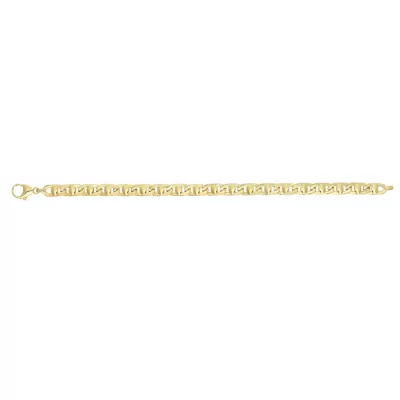 14K Yellow Gold (10.5 g) 5.0mm 8.5 Inch Shiny Square Tube Mariner Style Link Men's Chain Bracelet by SuperJeweler