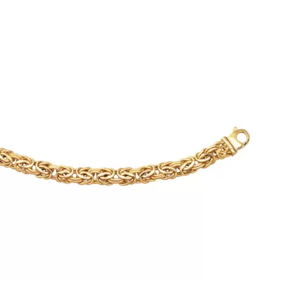 14K Yellow Gold (11.2 g) 9.0mm 8 Inch Shiny Byzantine Chain Bracelet by SuperJeweler