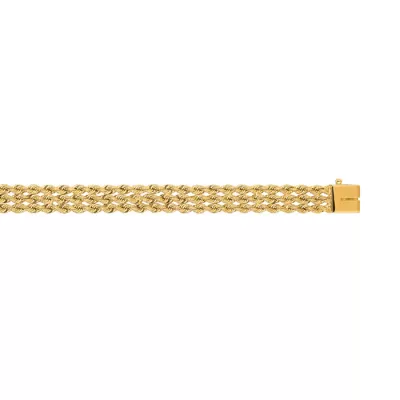14K Yellow Gold (11.3 g) 7.50mm 7 Inch Multi Line Rope Chain Bracelet by SuperJeweler
