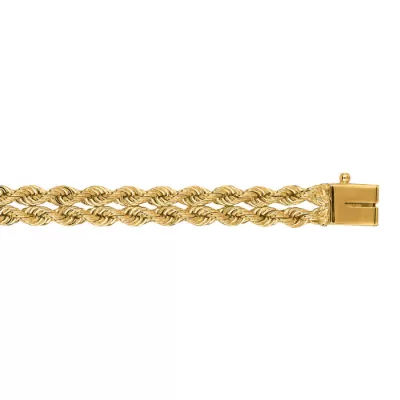 14K Yellow Gold (12.5 g) 6.0mm 7 Inch Double Line Rope Chain Bracelet by SuperJeweler