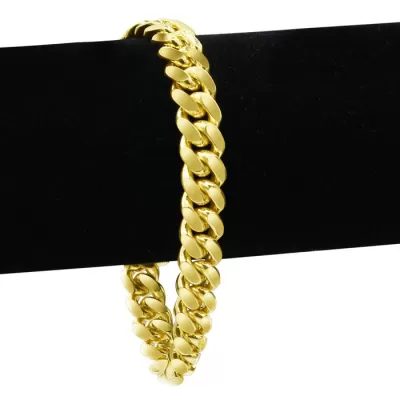 14K Yellow Gold (12.7 g) 6.50mm 8.5 Inch Light Miami Cuban Chain Bracelet by SuperJeweler