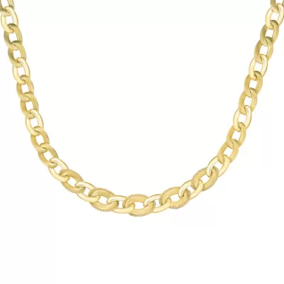 14K Yellow Gold (25.2 g) 18 Inch Brush-Finish Popcorn Trim Link Chain Necklace by SuperJeweler
