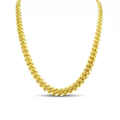 14K Yellow Gold (42.7 g) 7.80mm 22 Inch Light Miami Cuban Chain Necklace by SuperJeweler