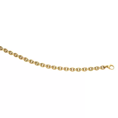 14K Yellow Gold (7.9 g) 7.5 Inch Single Oval Cable Chain Link Bracelet by SuperJeweler