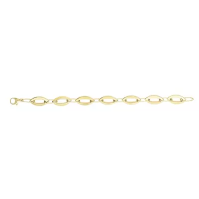 14K Yellow Gold (8.1 g) 9.5mm 7.5 Inch Shiny Marquise Link Chain Bracelet by SuperJeweler