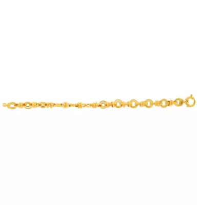 14K Yellow Gold (8.7 g) 8.0mm 7.5 Inch Shiny Round & Oval Link Chain Bracelet by SuperJeweler