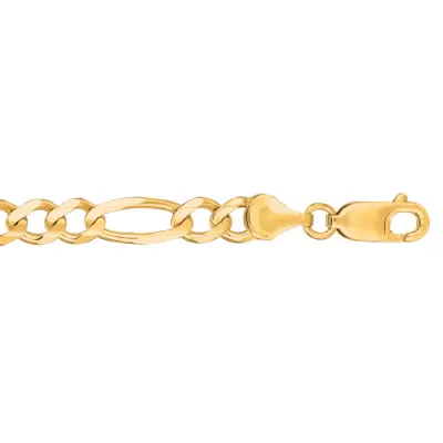 14K Yellow Gold (9.5 g) 6.0mm 7 Inch Diamond Cut Classic Figaro Chain Bracelet by SuperJeweler