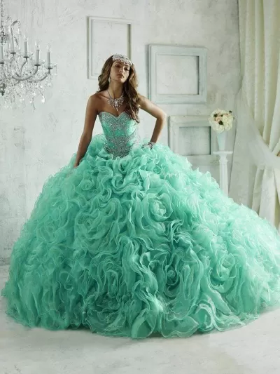 Quinceanera Collection - 26801 Crystal Embellished Sweetheart Ballgown