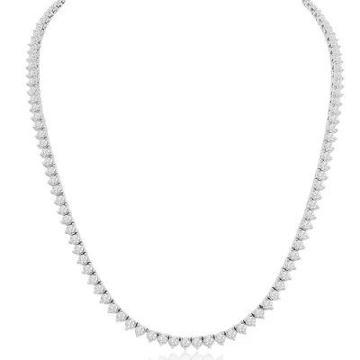 14K White Gold (27.9 g) 8.33 Carat Diamond Tennis Necklace, 17 Inches,  by SuperJeweler