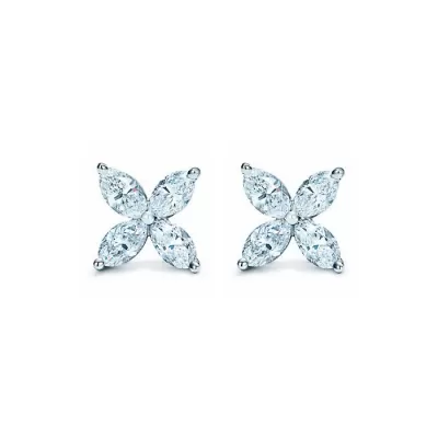 2 Carat Diamond Cluster Earrings in Platinum w/ French Screw Back Clip-Ons in 14K White Gold,  by SuperJeweler
