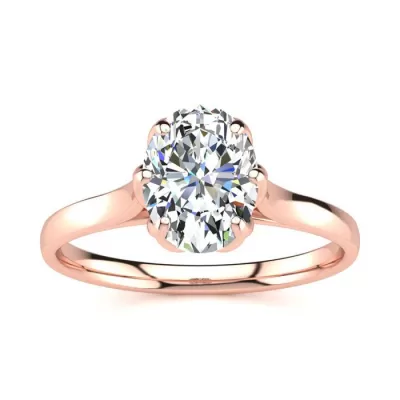 1 Carat Oval Shape Solitaire Engagement Ring in 14K Rose Gold (3.5 g),  by SuperJeweler