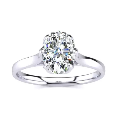 1 Carat Oval Shape Solitaire Engagement Ring in 14K White Gold (3.5 g),  by SuperJeweler