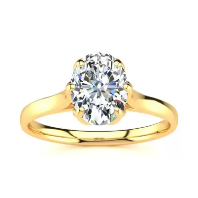 1 Carat Oval Shape Solitaire Engagement Ring in 14K Yellow Gold (3.5 g),  by SuperJeweler