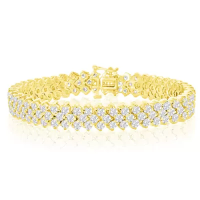 14Kyg 12 Carat Diamond Yellow Gold Bracelet, , 7 Inch by SuperJeweler