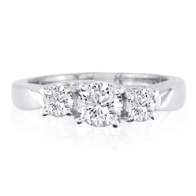 Very Fine 2 Carat Trellis Style Engagement Ring in 14k White Gold,  by SuperJeweler