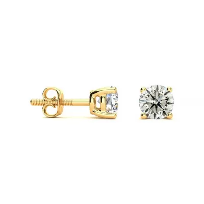 1.25 Carat Classic Quality Diamond Stud Earrings in 14k Yellow Gold,  by SuperJeweler
