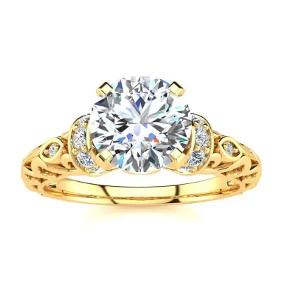 1.25 Carat Vintage Diamond Engagement Ring in 14K Yellow Gold (3.2 g), , Size 4 by SuperJeweler