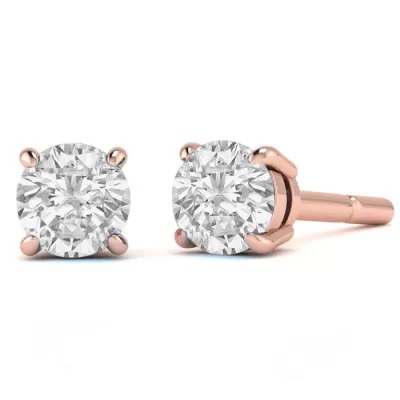 1/2 Carat Diamond Stud Earrings in 14k Rose Gold,  by SuperJeweler