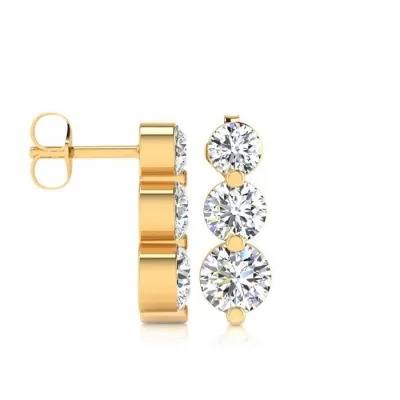 1/2 Carat Three Diamond Graduated Drop Earrings in 14K Yellow Gold,  by SuperJeweler