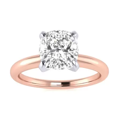 1.5 Carat Cushion Cut Diamond Solitaire Engagement Ring in 14K Rose Gold, , Size 4 by SuperJeweler