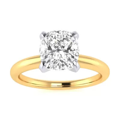 1.5 Carat Cushion Cut Diamond Solitaire Engagement Ring in 14K Yellow Gold, , Size 4 by SuperJeweler