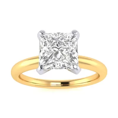 1.5 Carat Princess Cut Diamond Solitaire Engagement Ring in 14K Yellow Gold, , Size 4 by SuperJeweler