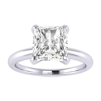 1.5 Carat Radiant Cut Diamond Solitaire Engagement Ring in 14K White Gold, , Size 4 by SuperJeweler