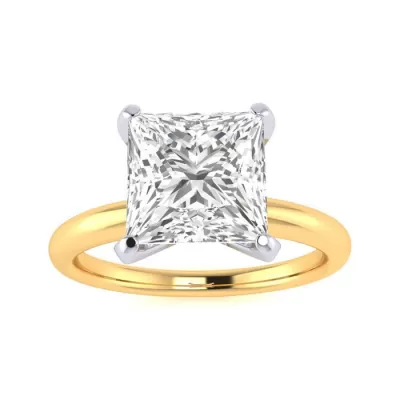 2.5 Carat Princess Cut Diamond Solitaire Engagement Ring in 14K Yellow Gold, , Size 4 by SuperJeweler
