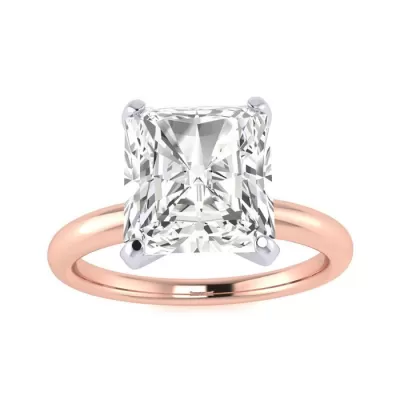 2.5 Carat Radiant Cut Diamond Solitaire Engagement Ring in 14K Rose Gold, , Size 4 by SuperJeweler