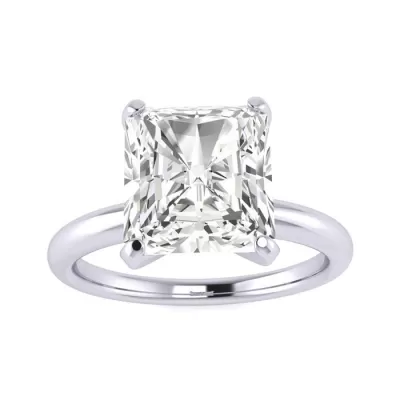 2.5 Carat Radiant Cut Diamond Solitaire Engagement Ring in 14K White Gold, , Size 4 by SuperJeweler