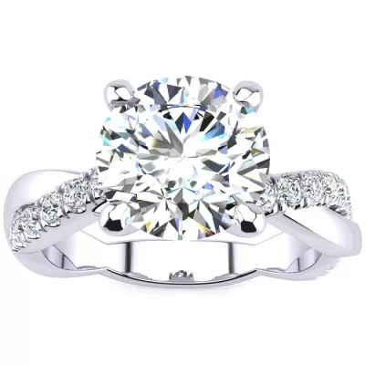 1 3/4 Carat Diamond Engagement Ring in 14K White Gold (4.60 g), 1.5 Carat Center Diamond,  I1-I2, Size 4 by SuperJeweler