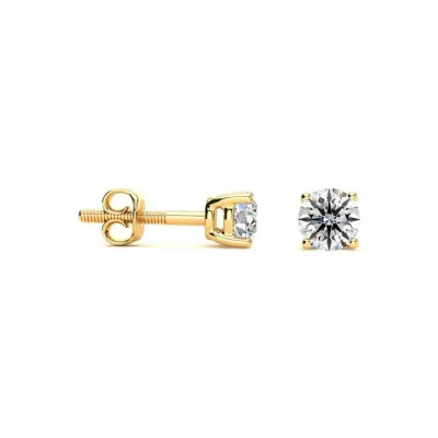 1/3 Carat Round Diamond Stud Earrings in 14k Yellow Gold, VS Clarity,  by SuperJeweler