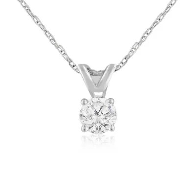 1/4 Carat 14k White Gold (1.5 Grams) Diamond Pendant Necklace, 4 stars, F/G Color, 18 Inch Chain by SuperJeweler