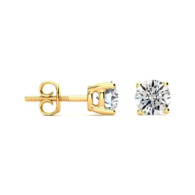 1.5 Carat G/H Color SI Round Diamond Stud Earrings in 14k Yellow Gold by SuperJeweler