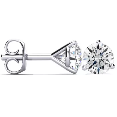1.65 Carat Colorless Diamond Stud Earrings in 14k White Gold (1.4 GramS) Martini Settings, F/G Color by SuperJeweler