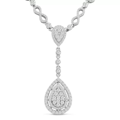 14K White Gold (34.1 g) 6.77 Carat Diamond Fine Necklace, , 18 Inch Chain by SuperJeweler