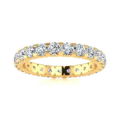 18k 2 Carat U-Based Diamond Yellow Gold Eternity Wedding Band,  | SI1-SI2 by SuperJeweler
