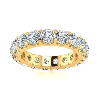 18k 4 Carat U-Based Diamond Yellow Gold Eternity Wedding Band,  | SI1-SI2 by SuperJeweler