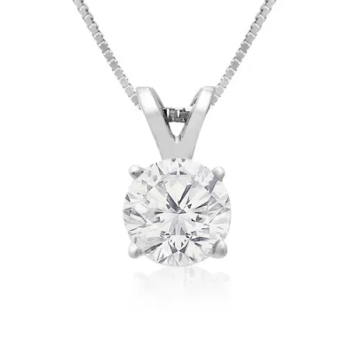 3/4 Carat 14k White Gold Diamond Pendant Necklace, 2 Stars, , 18 Inch Chain by SuperJeweler